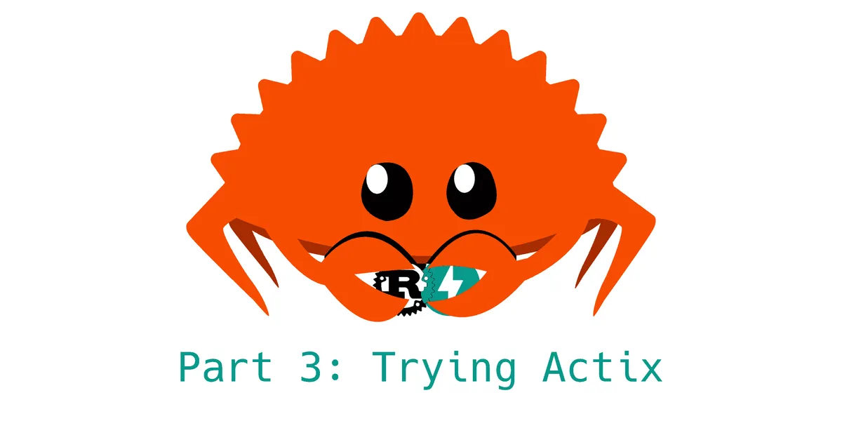 The Rust mascot 'Ferris the Crab' holds the logos for FastAPI and Rust and is smooshing them together.